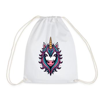 Wild Unicorn Neon Splendor - Drawstring Bag - white - Front