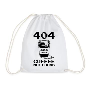 Fun Shirt 404 Not Found Shirt, Hoodie, Bag - Drawstring Bag - white - Front