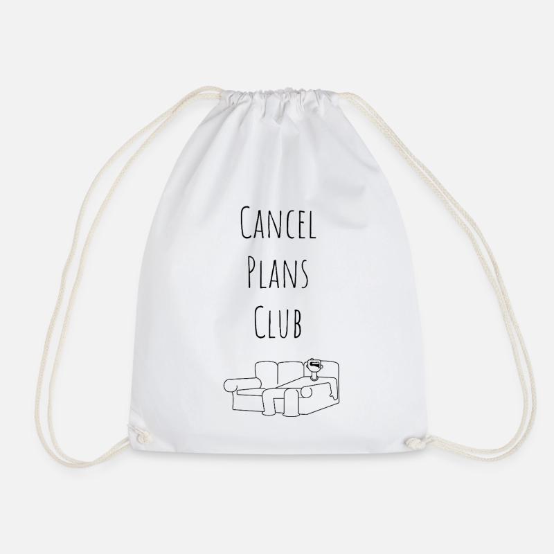 Cancel Plans Club - Drawstring Bag - white