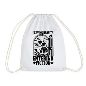 Leaving Reality entering fiction leseratte bücherw - Drawstring Bag - white - Front