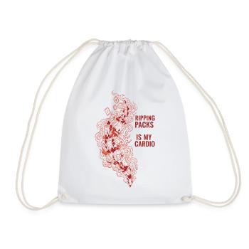 Ripping Packs Is My Cardio Trading Card Collector - Drawstring Bag - white - Front
