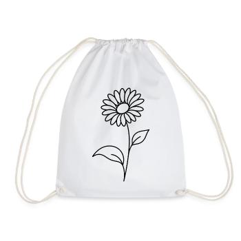 Botanische Blume mit feinen Blättern - Turnbeutel - Weiß - Vorne