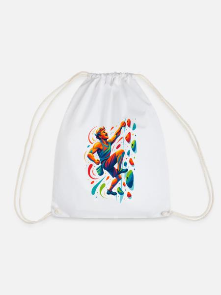 Bouldern Motivation: Kletterer Kunst Design - Turnbeutel - Weiß