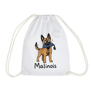 Malinois Hund Welpe - Turnbeutel - Weiß - Vorne
