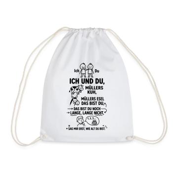 Ich und du Müllers Kuh Kinderreim Abzählreim - Turnbeutel - Weiß - Vorne