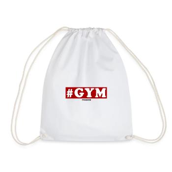 #Gym Fitness Passion Sport Gift Birthday - Drawstring Bag - white - Front