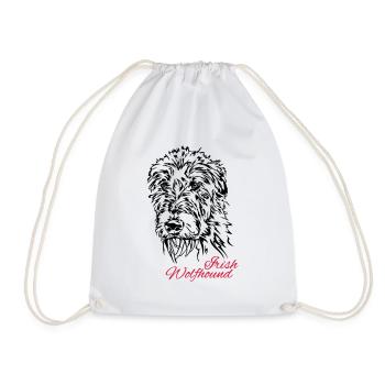 IRISH WOLFHOUND Irish Wolfhound Wilsigns dogs - Drawstring Bag - white - Front