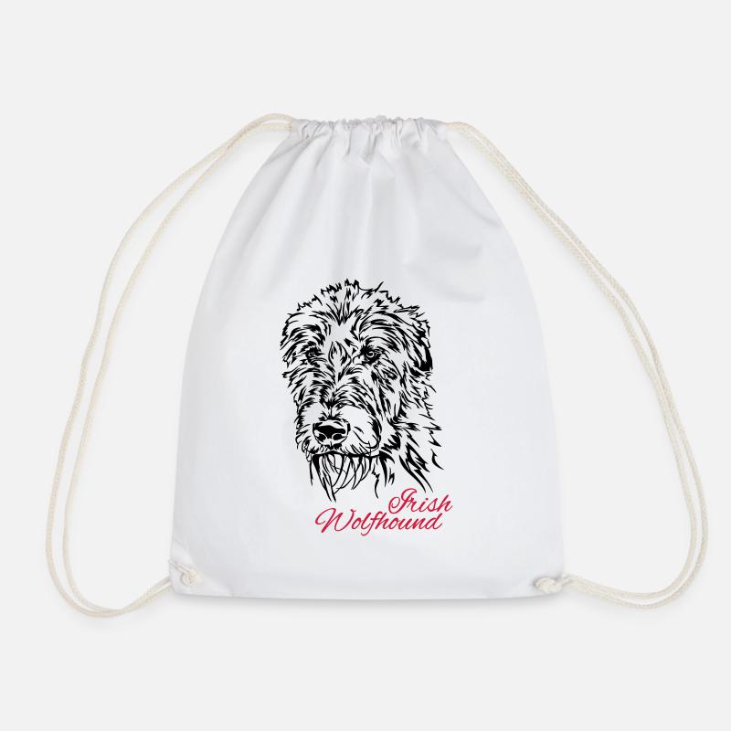IRISH WOLFHOUND Irish Wolfhound Wilsigns dogs - Drawstring Bag - white
