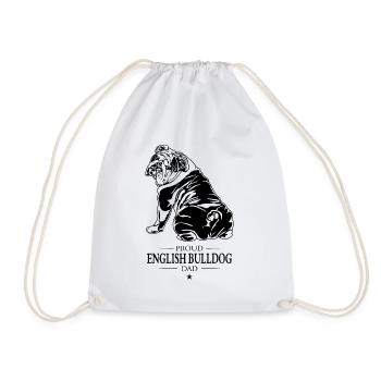 Bouledogue anglais papa Englische Bulldogge Wilsigns - Sac de sport léger - blanc - Devant