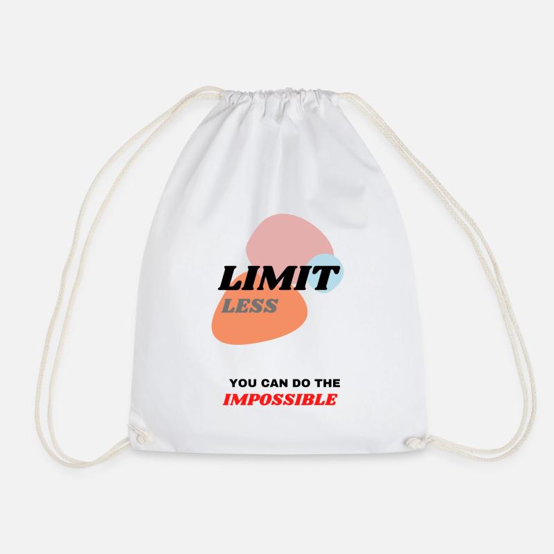 -LimitLESS- Modern design - Drawstring Bag - white