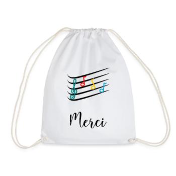 MERCI. MAÎTRESSE. MAÎTRE. MERCI MAÎTRESSE. MUSIQUE - Sac de sport léger - blanc - Devant