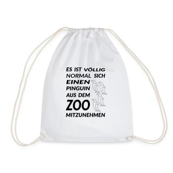 Pinguin aus dem Zoo - Vector Farben - Turnbeutel - Weiß - Vorne