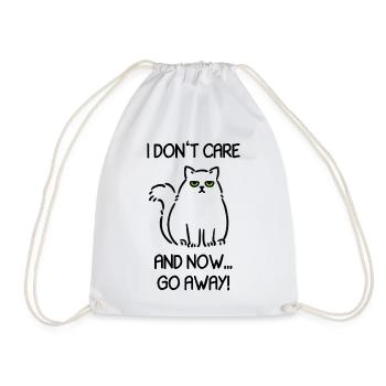 I Don’t Care - drôle de chat avec un dicton effronté - Sac de sport léger - blanc - Devant