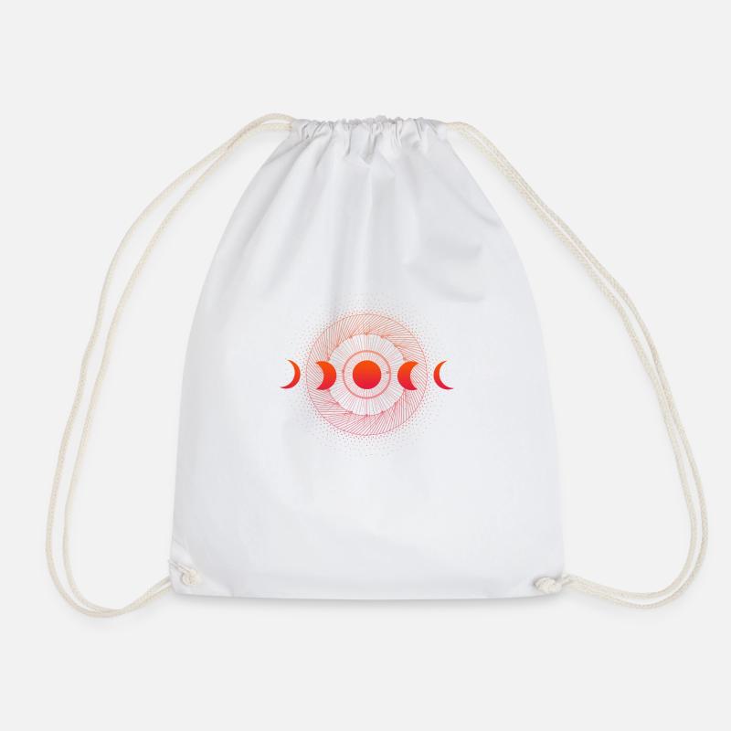 Celestial Moon Phases - Drawstring Bag - white
