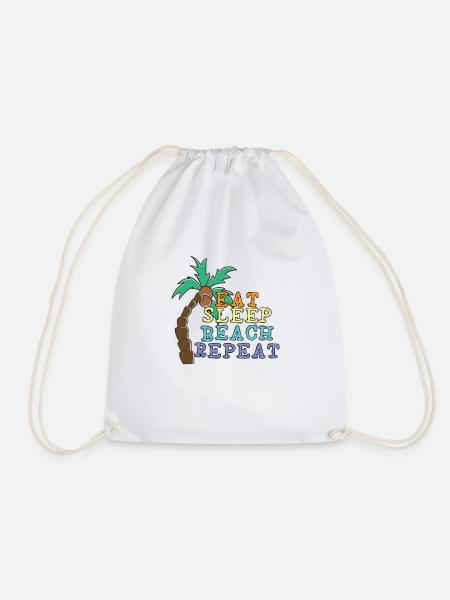 Eat Sleep Beach Repeat - Turnbeutel - Weiß