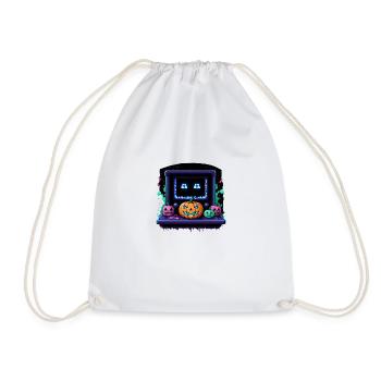 Games Ghost Ghost Halloween Pumpkin Bat - Drawstring Bag - white - Front