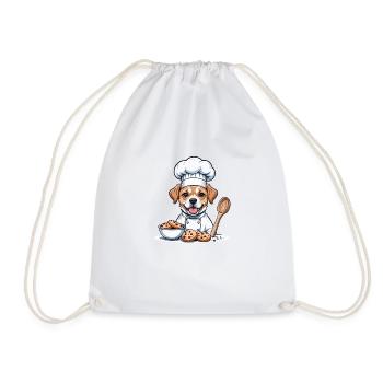 Dog Chef Dog Friends Gift Cookie Cookies - Drawstring Bag - white - Front