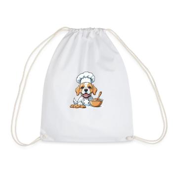 Dog Chef Dog Friends Gift Cookie Cookies - Drawstring Bag - white - Front