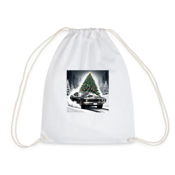Voiture muscle car Noël cadeaux de Noël - Sac de sport léger - blanc - Devant