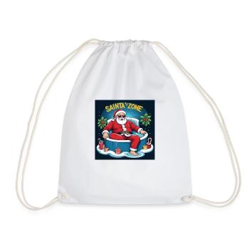 Père Noël piscine Cadeaux amusants Noël - Sac de sport léger - blanc - Devant