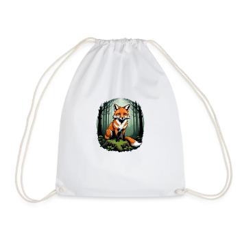 Fox Fox Flowers Cute Gift Animal Love for Women - Drawstring Bag - white - Front