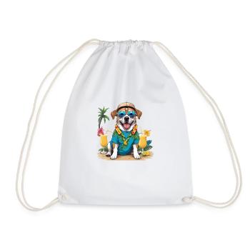 Dog Holidays Dog Holidays Hawaii Island Sea - Drawstring Bag - white - Front