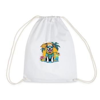 Dog Holidays Dog Holidays Hawaii Island Sea - Drawstring Bag - white - Front