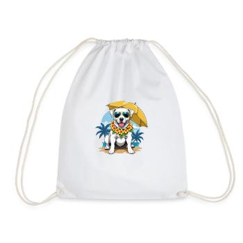 Dog Holidays Dog Holidays Hawaii Island Sea - Drawstring Bag - white - Front
