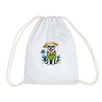 Dog Holidays Dog Holidays Hawaii Island Sea - Drawstring Bag - white - Front