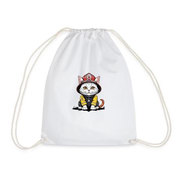 Chat Pompiers Chat Amour Chat Amoureux des Chats - Sac de sport léger - blanc - Devant