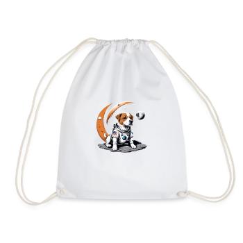 Hund Astronaut Dog Weltall Hundeliebe Geschenk - Turnbeutel - Weiß - Vorne