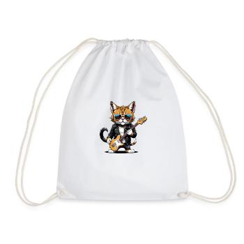 Cat Rocker Cat HardRock Gift - Sac de sport léger - blanc - Devant
