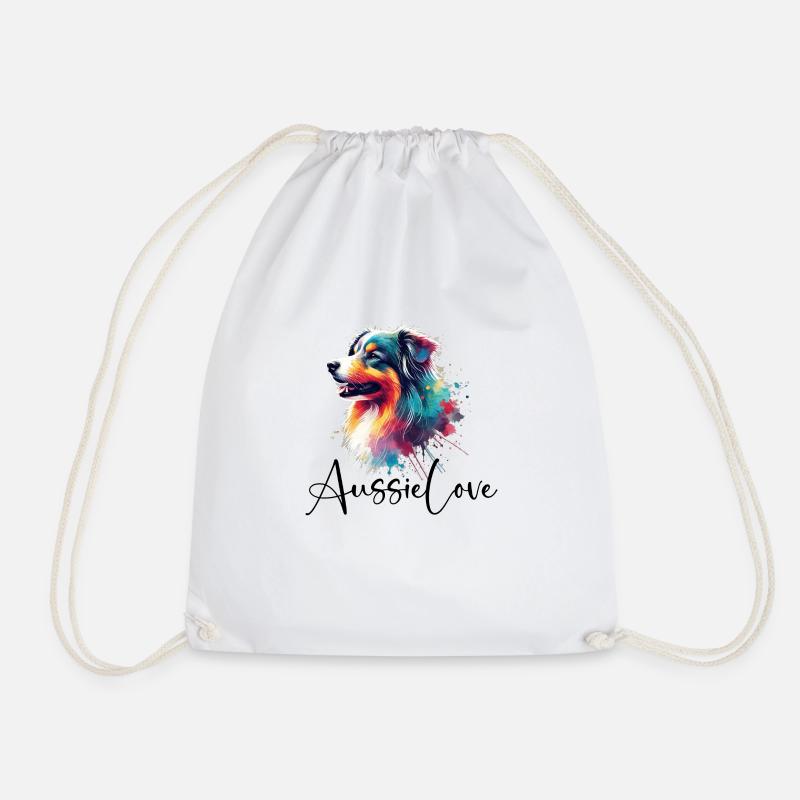 Aussie Love - Drawstring Bag - white