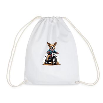 Motocross Vélo Chien Chien Cadeau Supermoto - Sac de sport léger - blanc - Devant