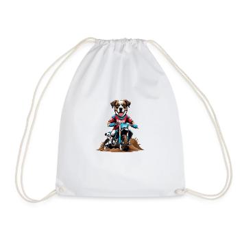 Motocross Vélo Chien Chien Cadeau Supermoto - Sac de sport léger - blanc - Devant