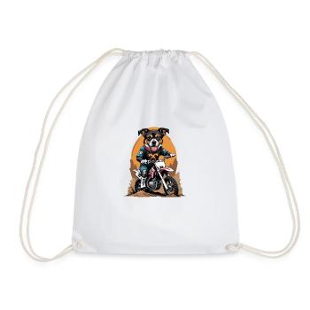 Motocross Vélo Chien Chien Cadeau Supermoto - Sac de sport léger - blanc - Devant