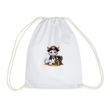 Pirate Chat Drôle Enfants Chemise Cadeau Pirate - Sac de sport léger - blanc - Devant