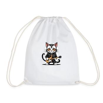 Cat Rocker Cat HardRock Gift - Sac de sport léger - blanc - Devant