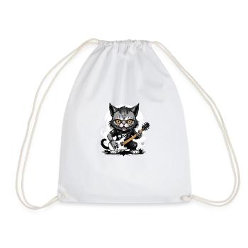 Cat Rocker Cat HardRock Gift - Sac de sport léger - blanc - Devant