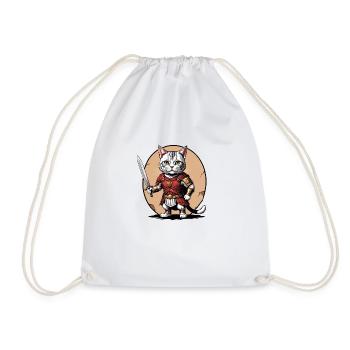 Chat Guerrier Romain Chat Cadeau - Sac de sport léger - blanc - Devant