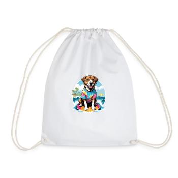 Dog Holidays Dog Holidays Hawaii Island Sea - Drawstring Bag - white - Front