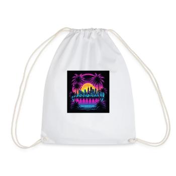Retro City Neon Color Geschenk Gaming Retro World - Turnbeutel - Weiß - Vorne