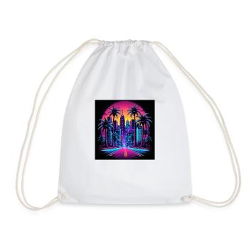 Retro City Neon Color Geschenk Gaming Retro World - Turnbeutel - Weiß - Vorne