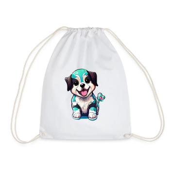 Niedlichkeit in Hundeform. Kräftige und lebendige - Turnbeutel - Weiß - Vorne