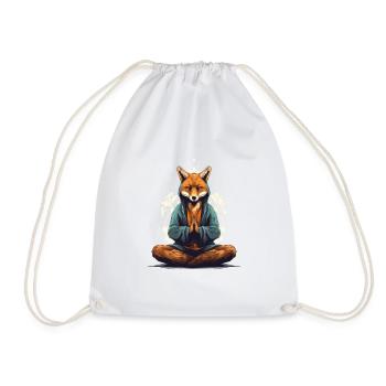 Yoga Fox - Drawstring Bag - white - Front