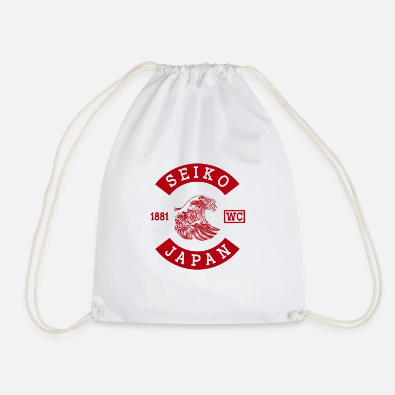 Seiko Japan red patch - Drawstring Bag - white