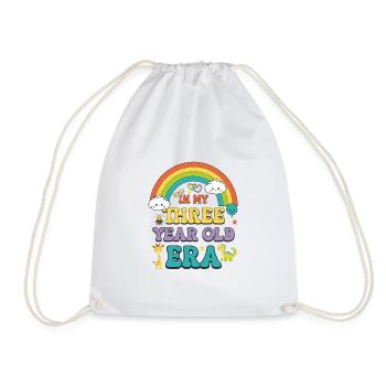 In My Three Year Old Era 3rd Birthday Girl Boy - Drawstring Bag - white - Front