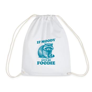 Si Moody Donnez-moi Foodie Citation drôle Raccoon Design - Sac de sport léger - blanc - Devant