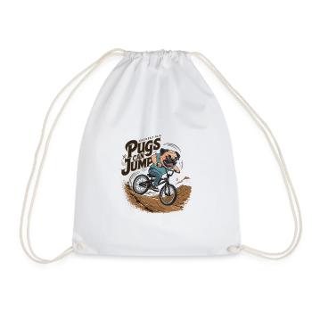 Mops Hundehalter Mops Pugs Can Jump - Turnbeutel - Weiß - Vorne