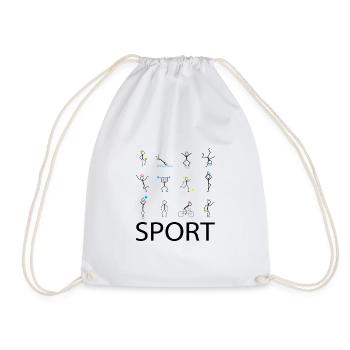 Sport Sport Sport - Turnbeutel - Weiß - Vorne